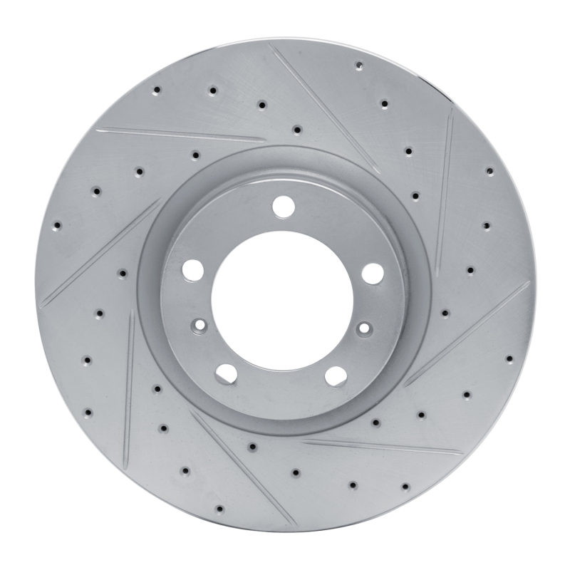 Audi RS e-Tron GT Brake Rotor (1) - Right Front - R1 Concepts - Drilled & Slotted - Silver - `10-`24